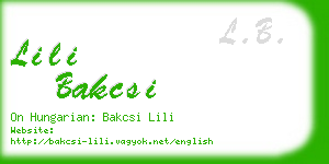 lili bakcsi business card